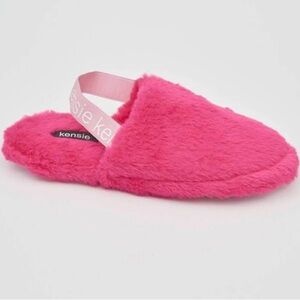 Women’s Kensie Slingback Fluffy Faux Fur Plush Memory Foam Slippers